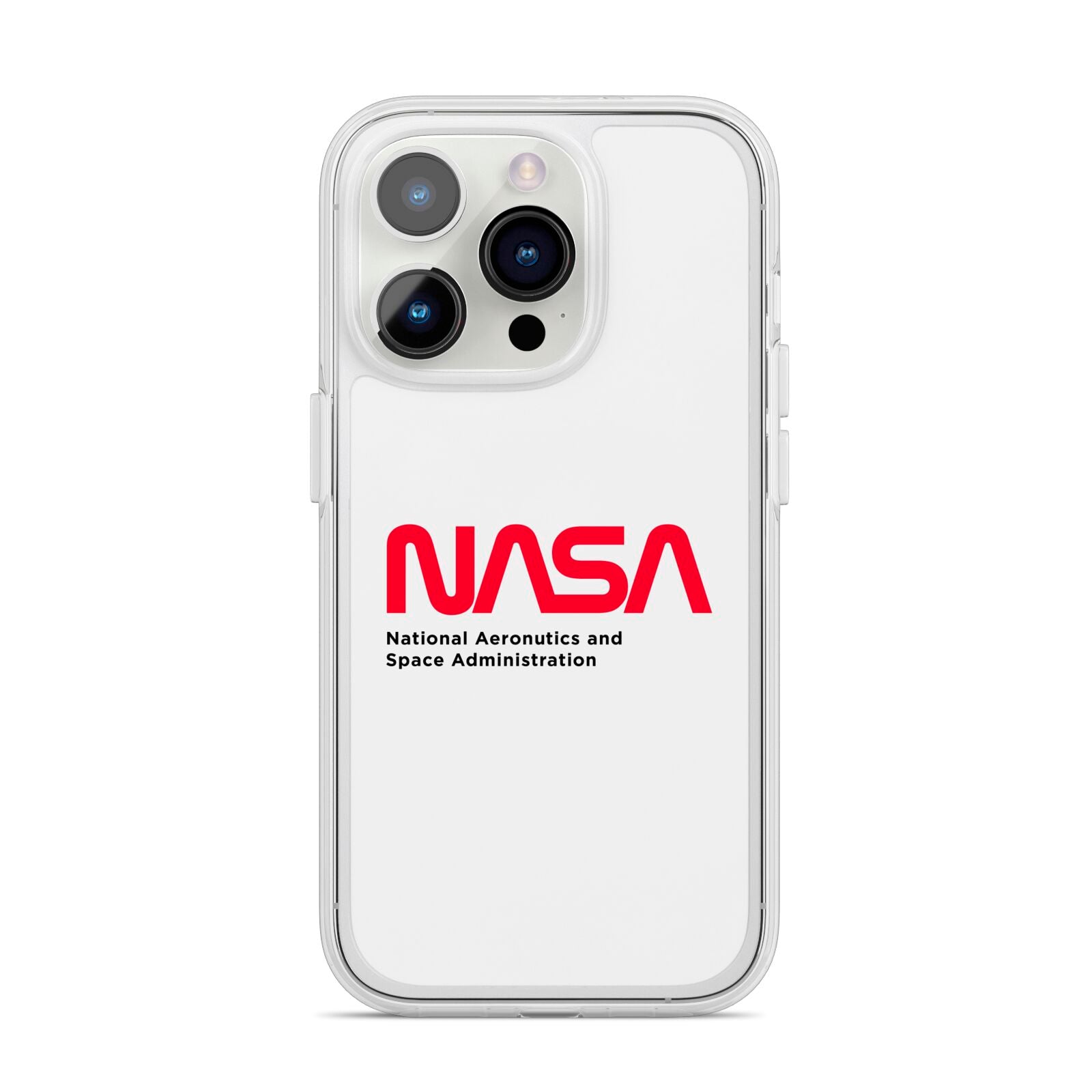 NASA The Worm Logo iPhone 14 Pro Clear Tough Case Silver