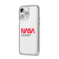 NASA The Worm Logo iPhone 14 Pro Max Clear Tough Case Silver Angled Image
