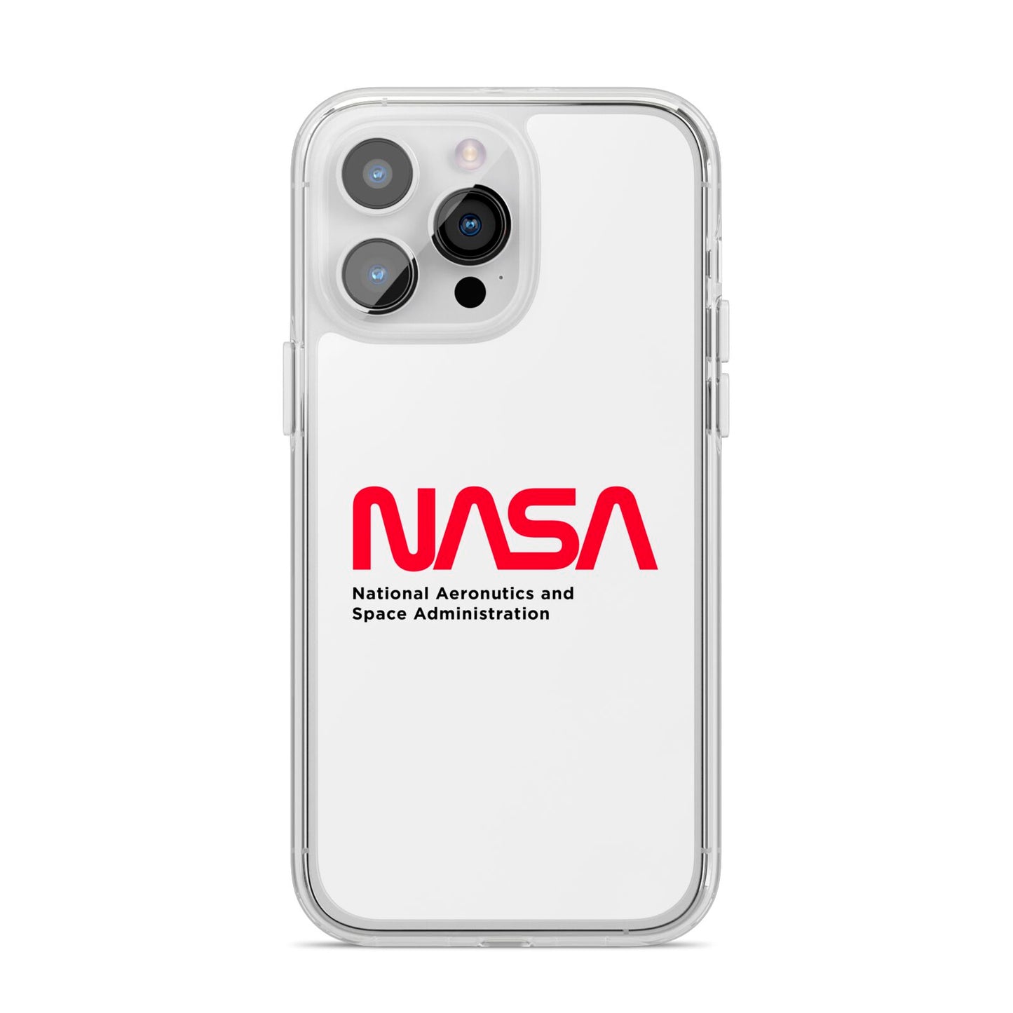 NASA The Worm Logo iPhone 14 Pro Max Clear Tough Case Silver