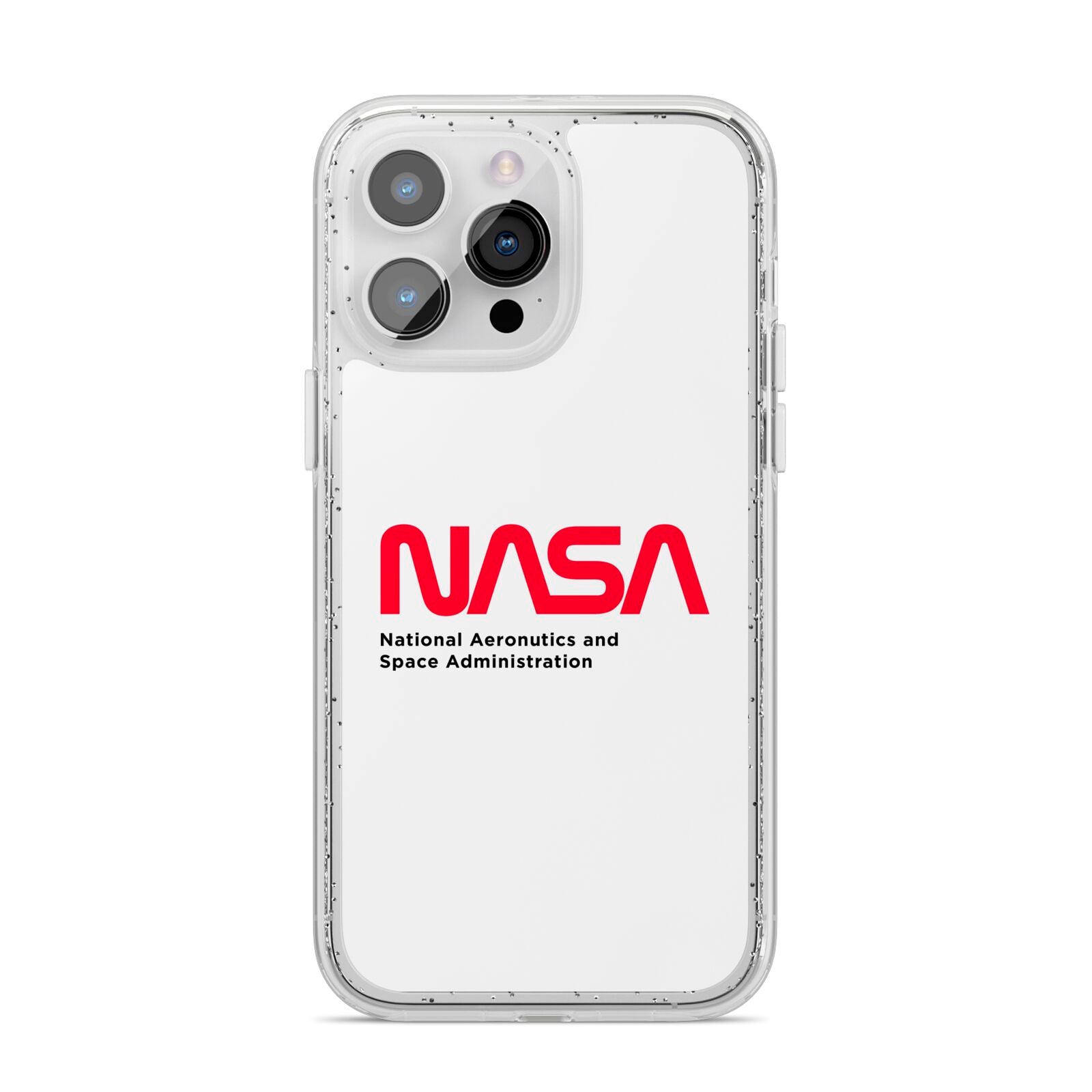 NASA The Worm Logo iPhone 14 Pro Max Glitter Tough Case Silver
