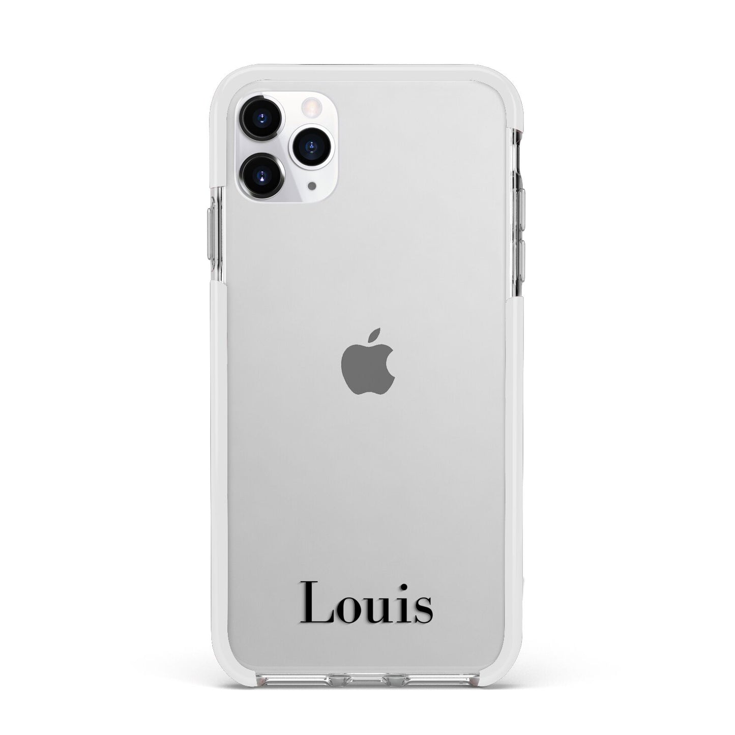 Name Apple iPhone 11 Pro Max in Silver with White Impact Case