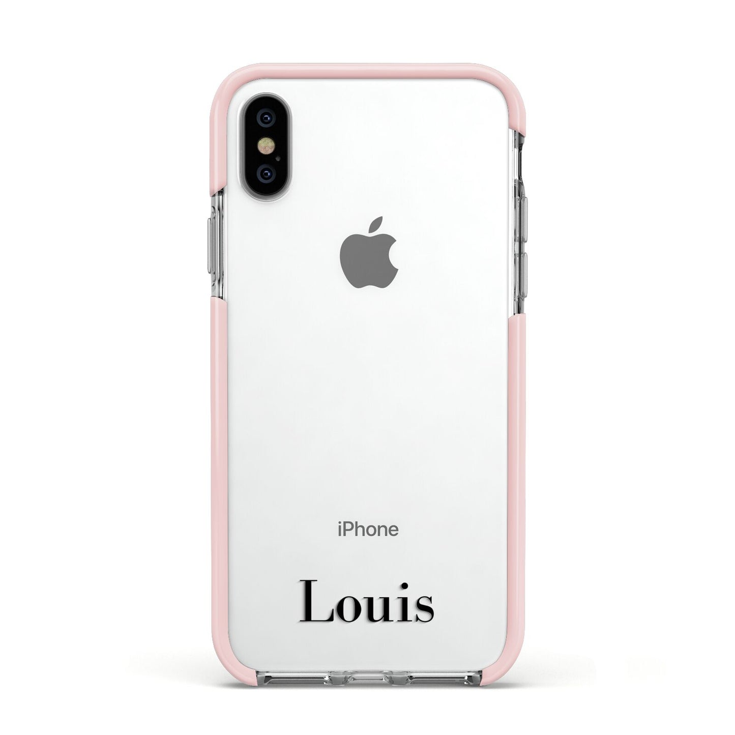 Name Apple iPhone Xs Impact Case Pink Edge on Silver Phone