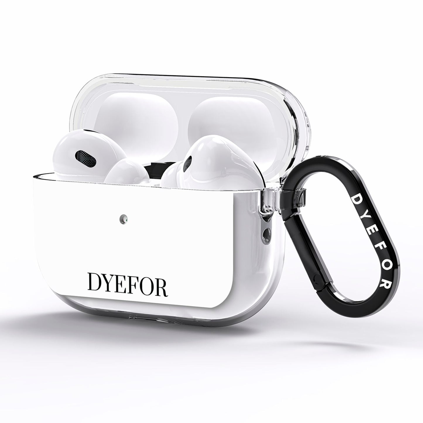 Name Personalised White AirPods Pro Clear Case Side Image