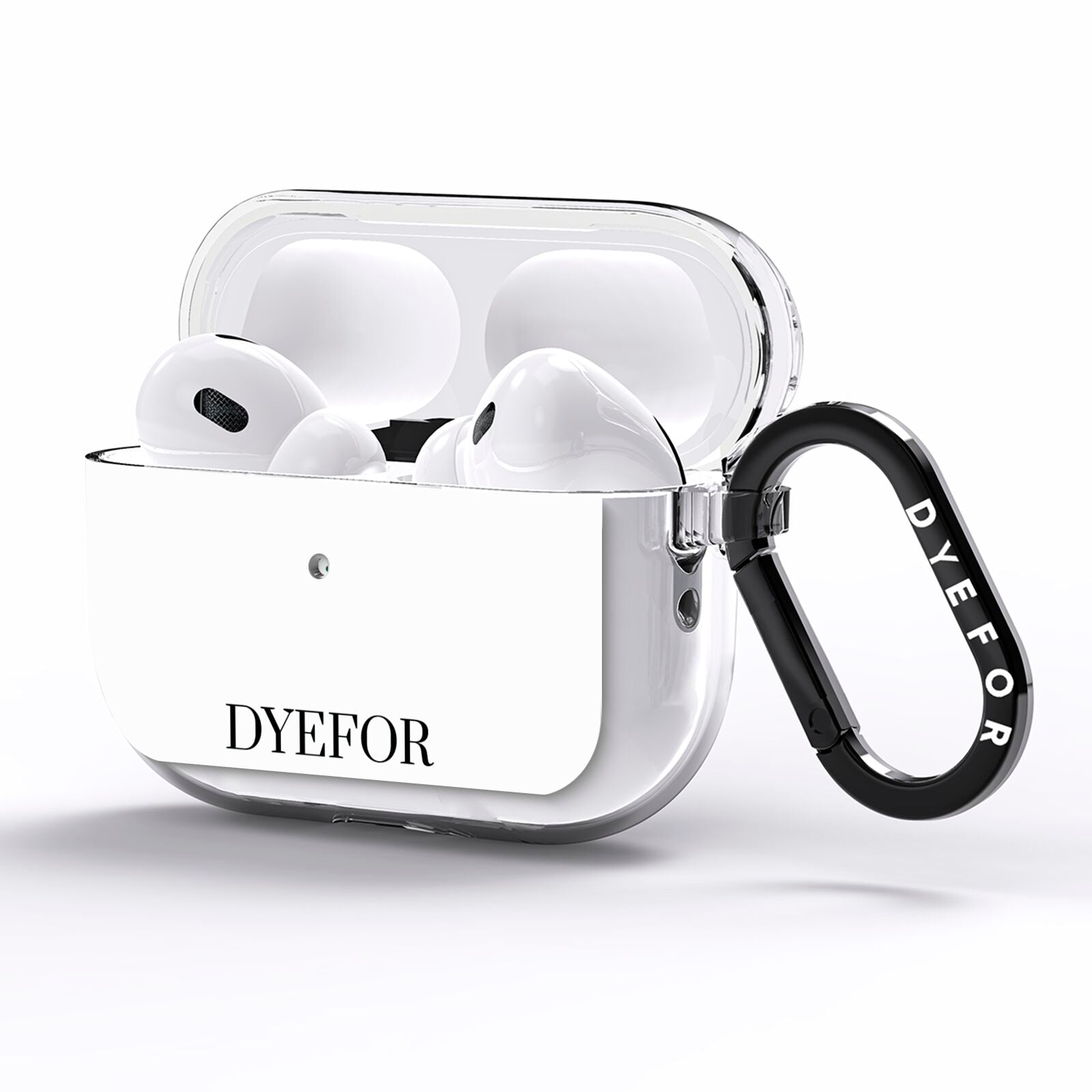 Name Personalised White AirPods Pro Clear Case Side Image