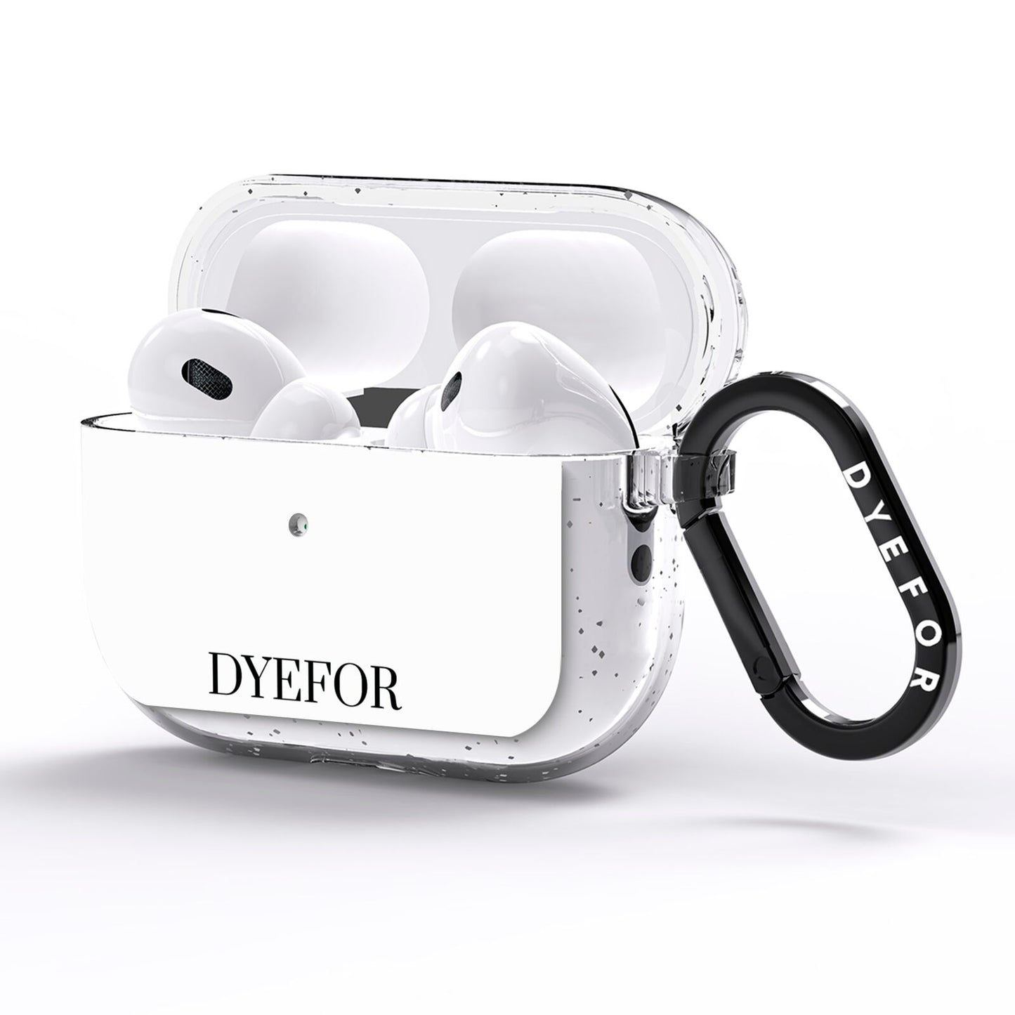 Name Personalised White AirPods Pro Glitter Case Side Image