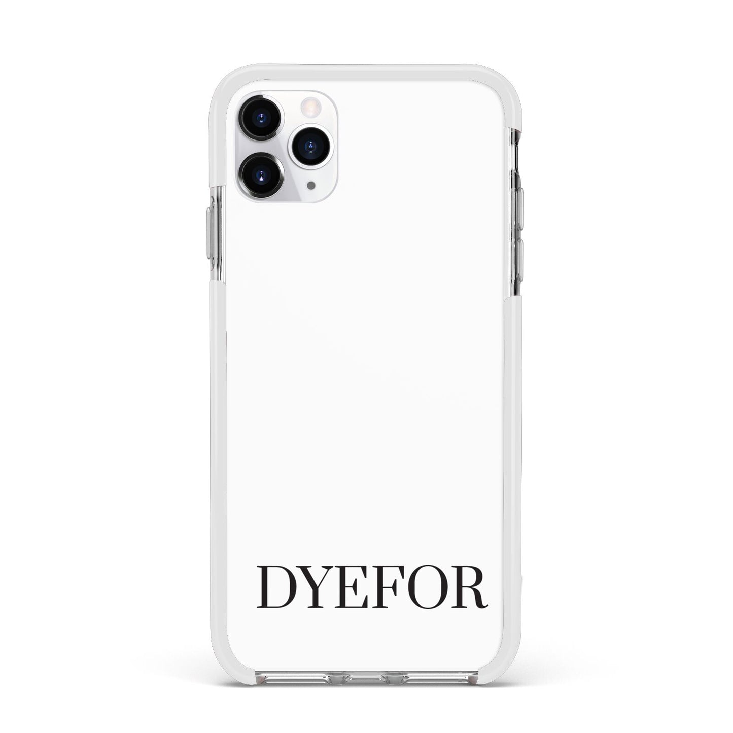 Name Personalised White Apple iPhone 11 Pro Max in Silver with White Impact Case