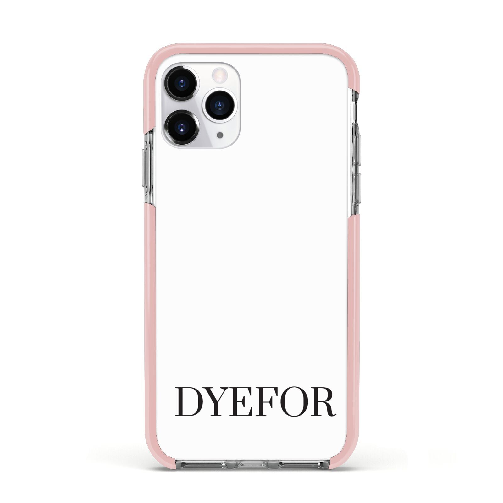 Name Personalised White Apple iPhone 11 Pro in Silver with Pink Impact Case