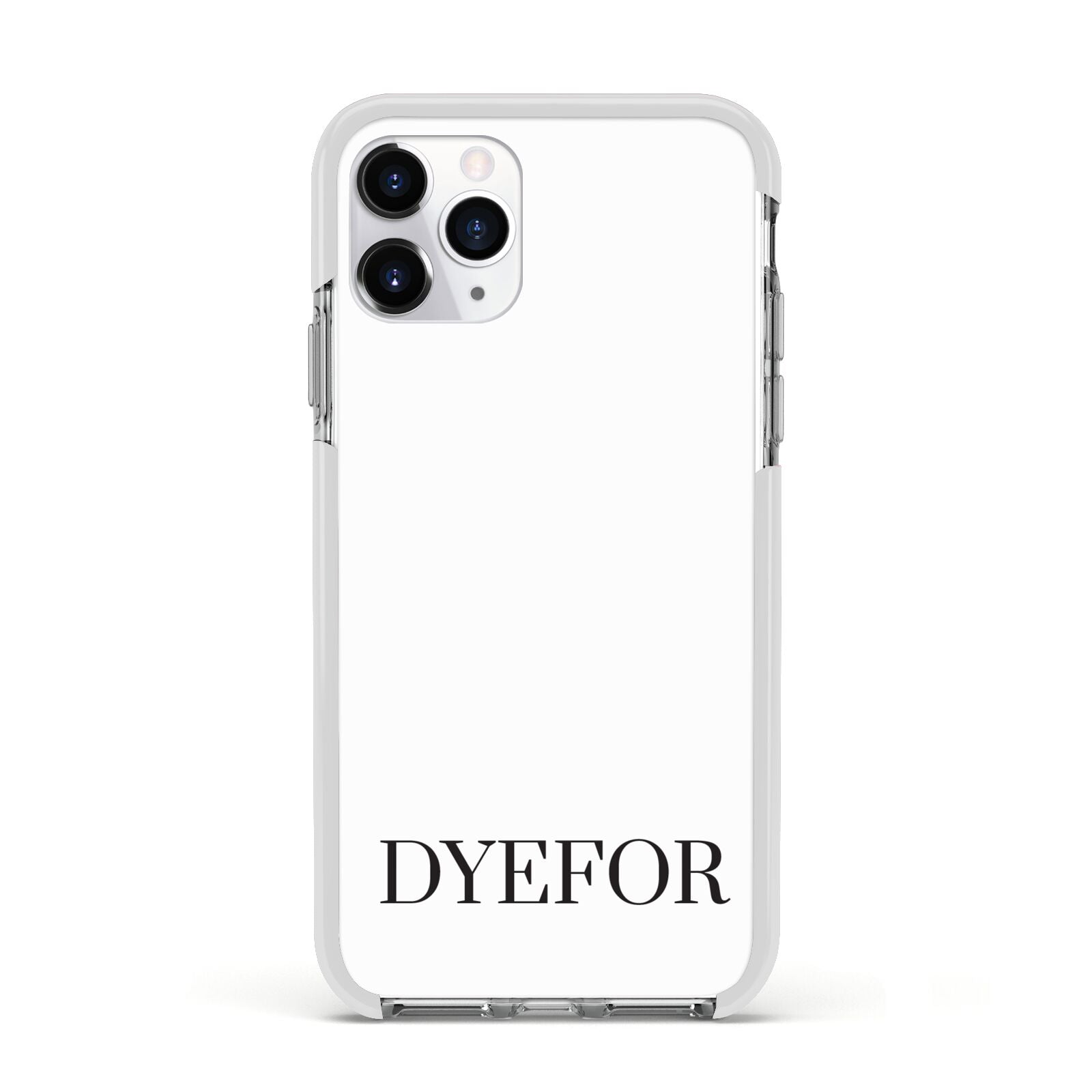 Name Personalised White Apple iPhone 11 Pro in Silver with White Impact Case