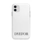 Name Personalised White Apple iPhone 11 in White with Bumper Case