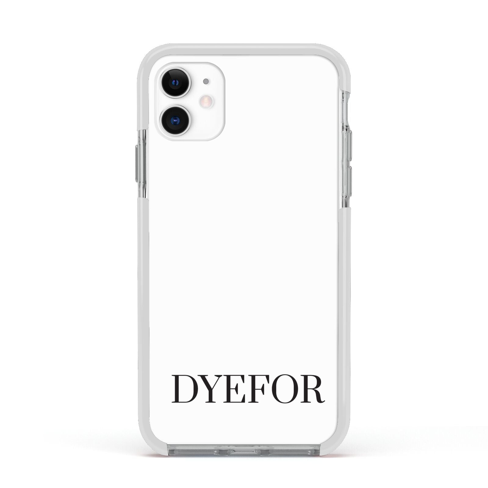 Name Personalised White Apple iPhone 11 in White with White Impact Case