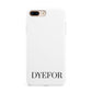 Name Personalised White Apple iPhone 7 8 Plus 3D Tough Case