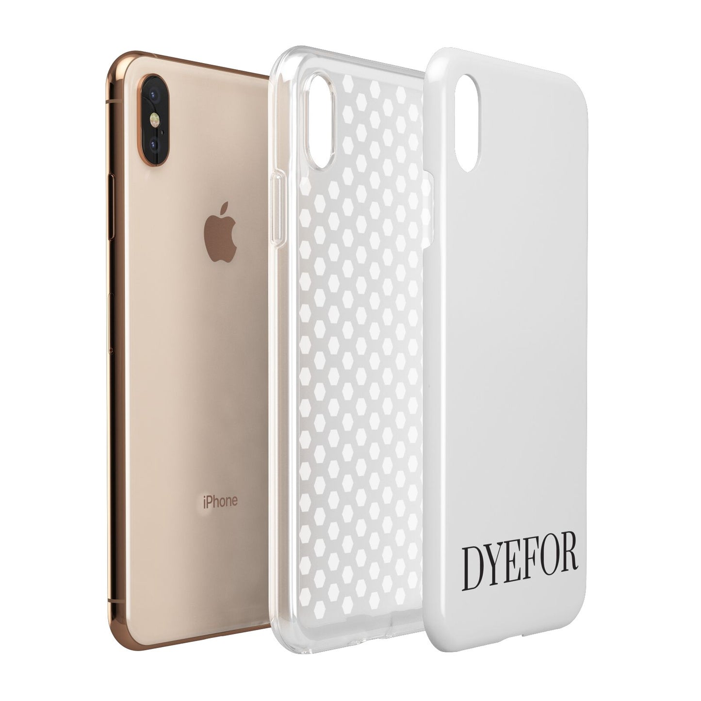 Name Personalised White Apple iPhone Xs Max 3D Tough Case Expanded View