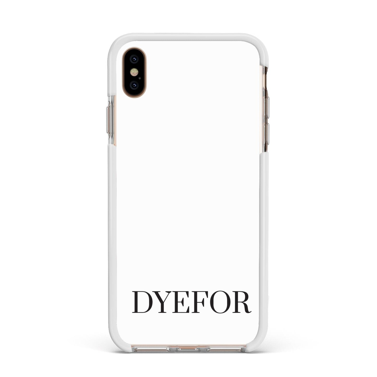 Name Personalised White Apple iPhone Xs Max Impact Case White Edge on Gold Phone