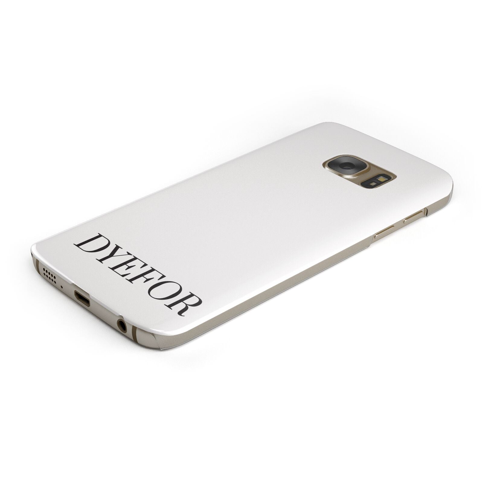 Name Personalised White Protective Samsung Galaxy Case Angled Image