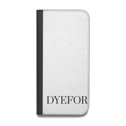 Name Personalised White Vegan Leather Flip iPhone Case
