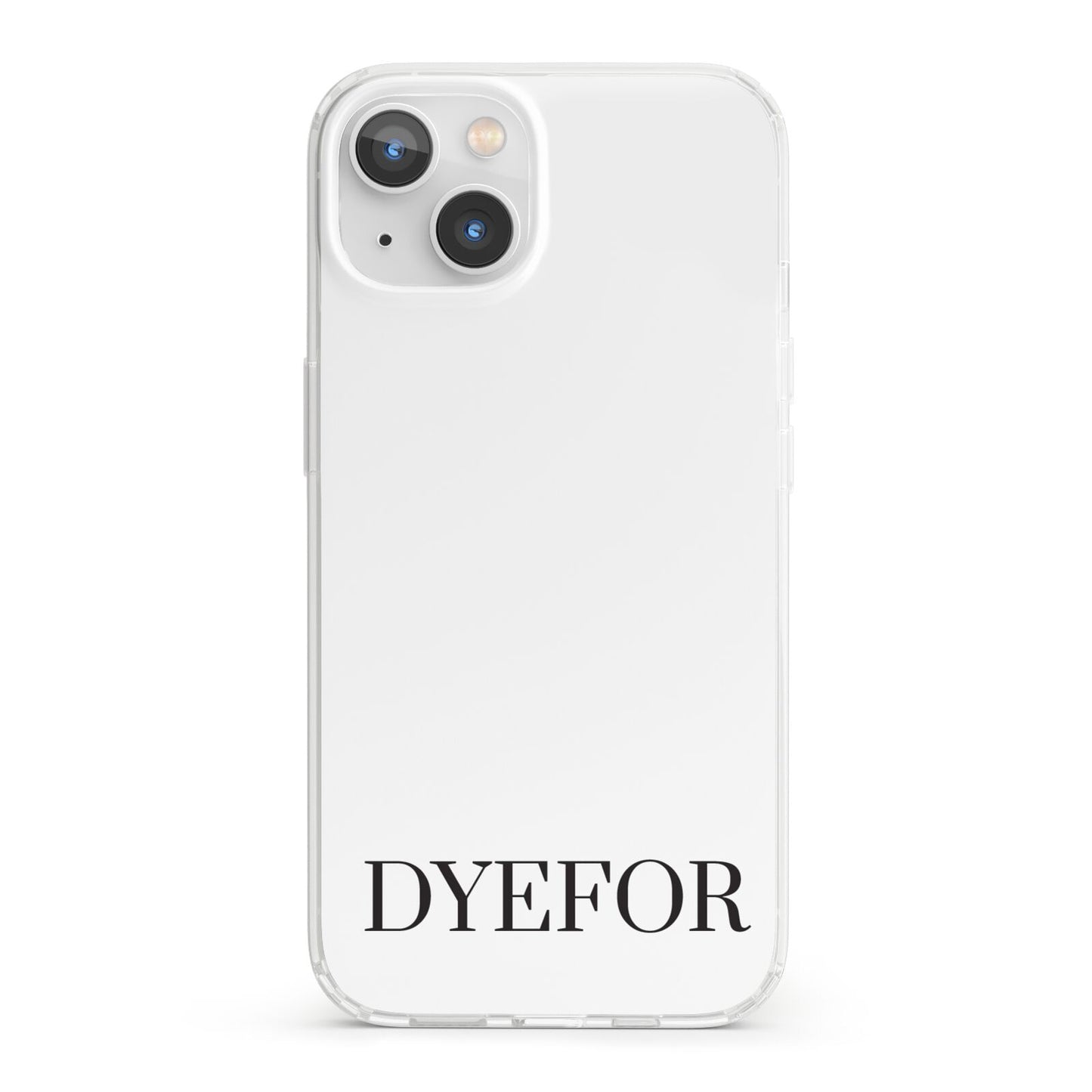 Name Personalised White iPhone 13 Clear Bumper Case