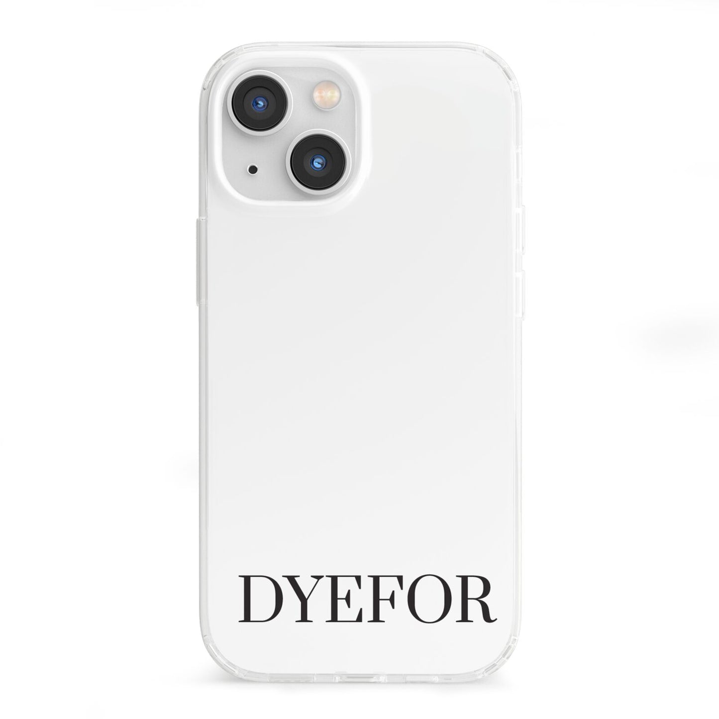 Name Personalised White iPhone 13 Mini Clear Bumper Case