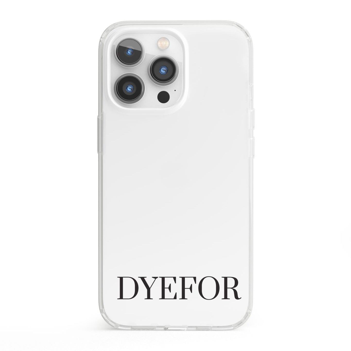 Name Personalised White iPhone 13 Pro Clear Bumper Case
