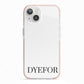 Name Personalised White iPhone 13 TPU Impact Case with Pink Edges