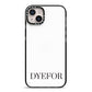 Name Personalised White iPhone 14 Plus Black Impact Case on Silver phone