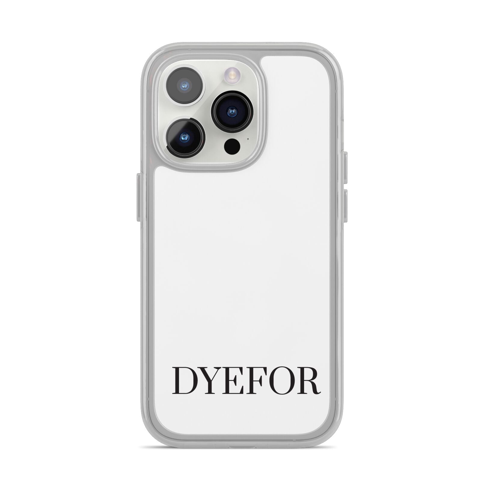 Name Personalised White iPhone 14 Pro Clear Tough Case Silver