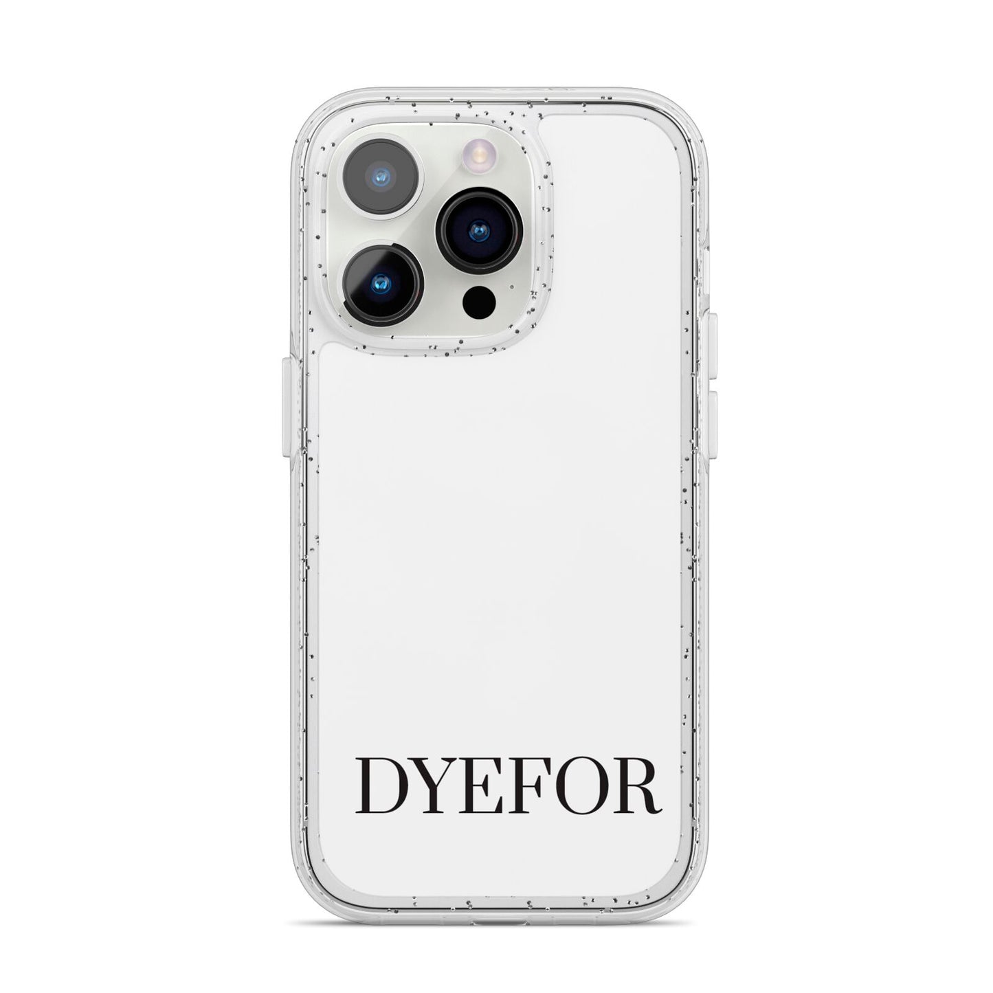 Name Personalised White iPhone 14 Pro Glitter Tough Case Silver