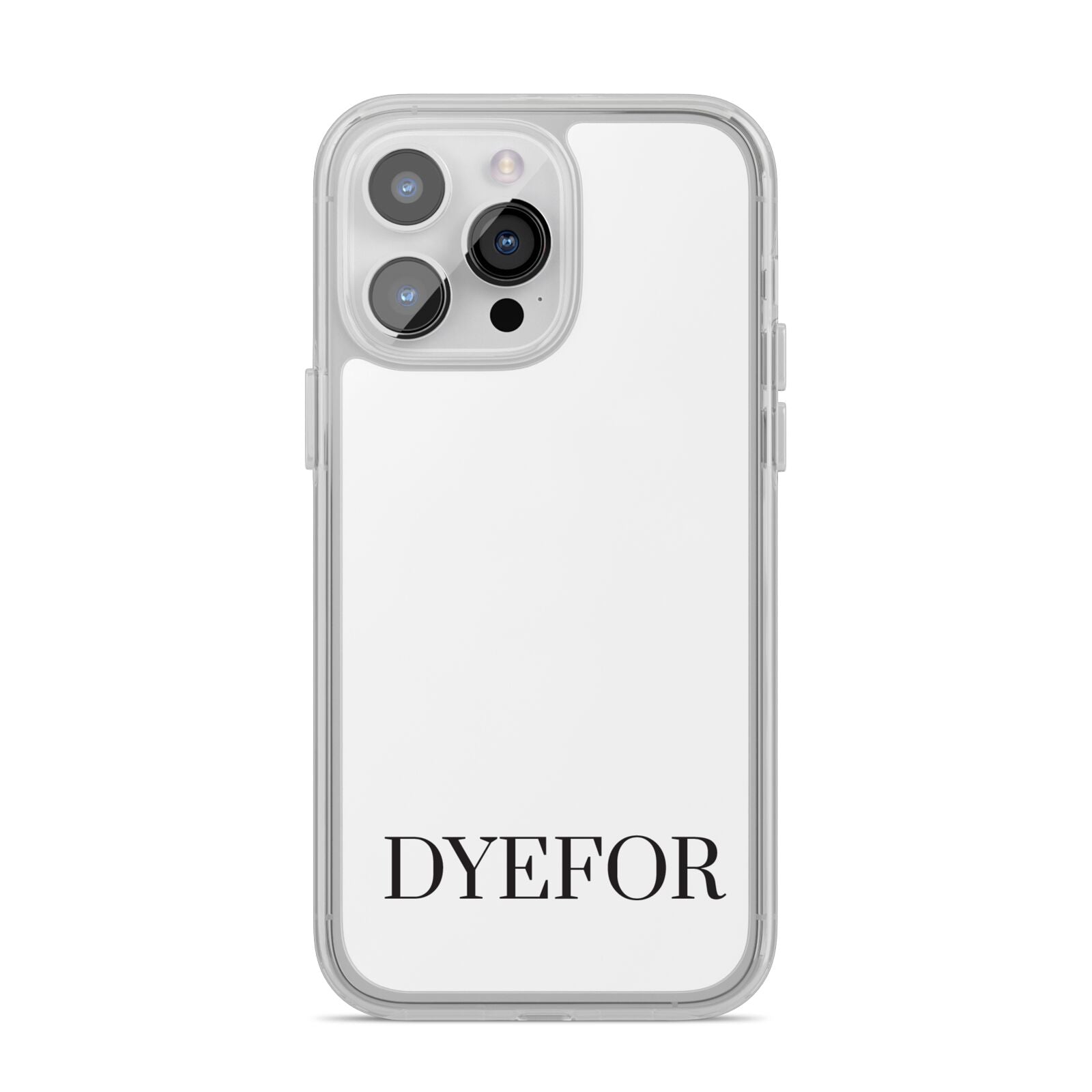 Name Personalised White iPhone 14 Pro Max Clear Tough Case Silver
