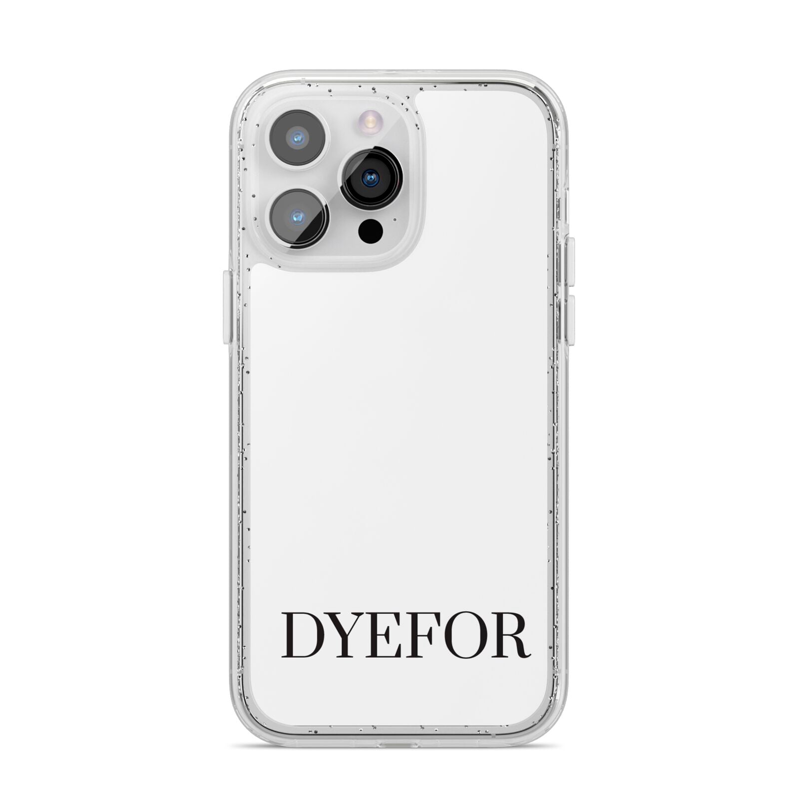 Name Personalised White iPhone 14 Pro Max Glitter Tough Case Silver