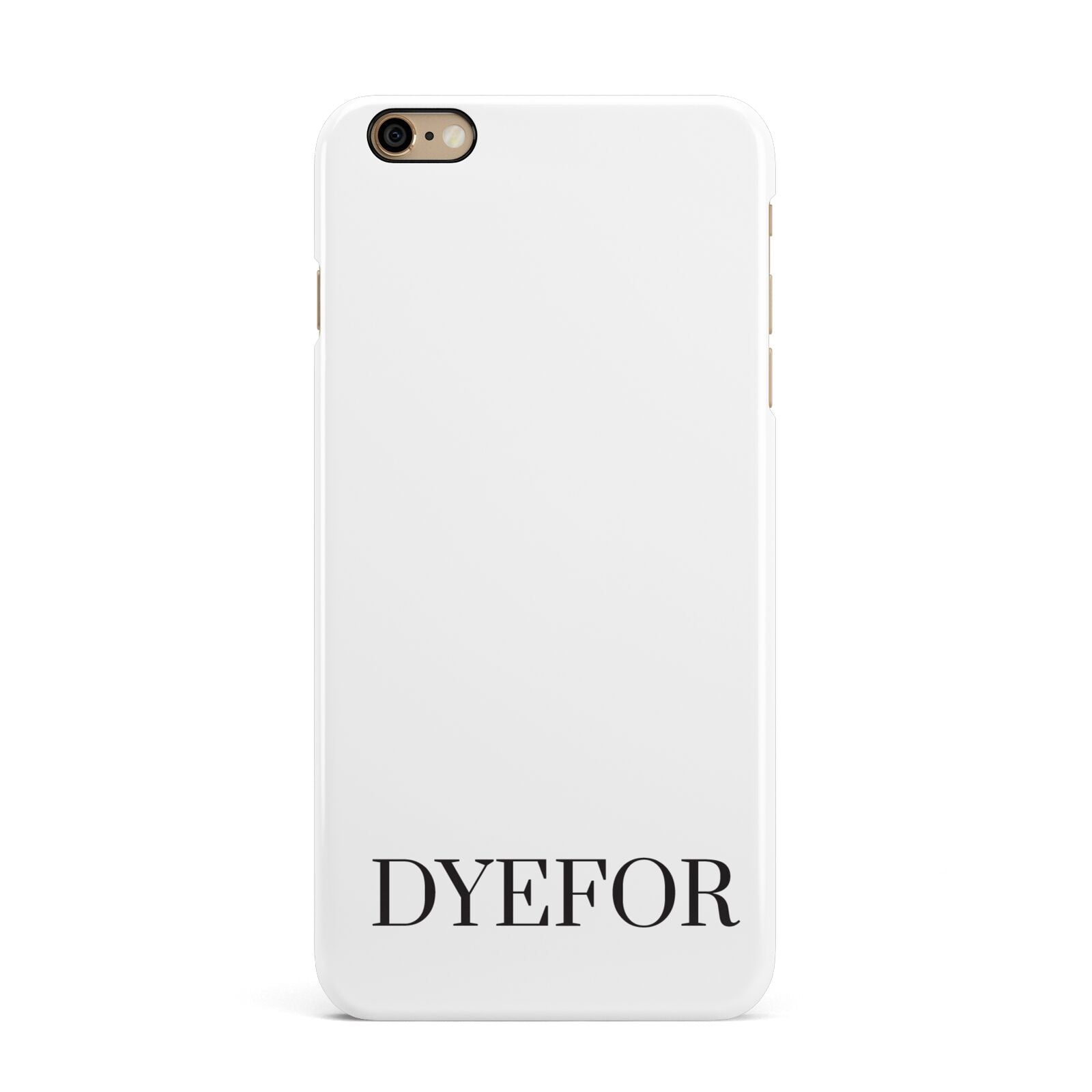 Name Personalised White iPhone 6 Plus 3D Snap Case on Gold Phone