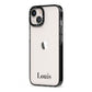 Name iPhone 13 Black Impact Case Side Angle on Silver phone