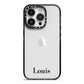 Name iPhone 14 Pro Black Impact Case on Silver phone