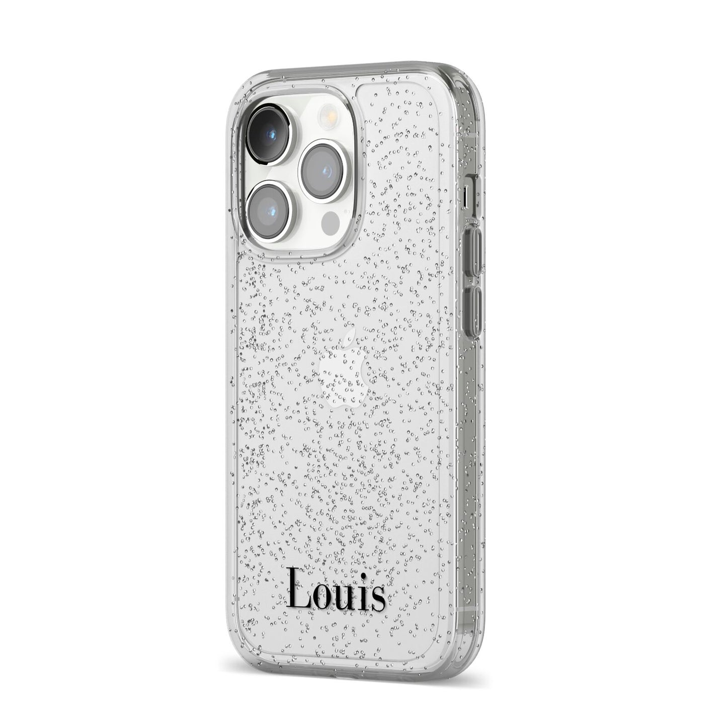 Name iPhone 14 Pro Glitter Tough Case Silver Angled Image