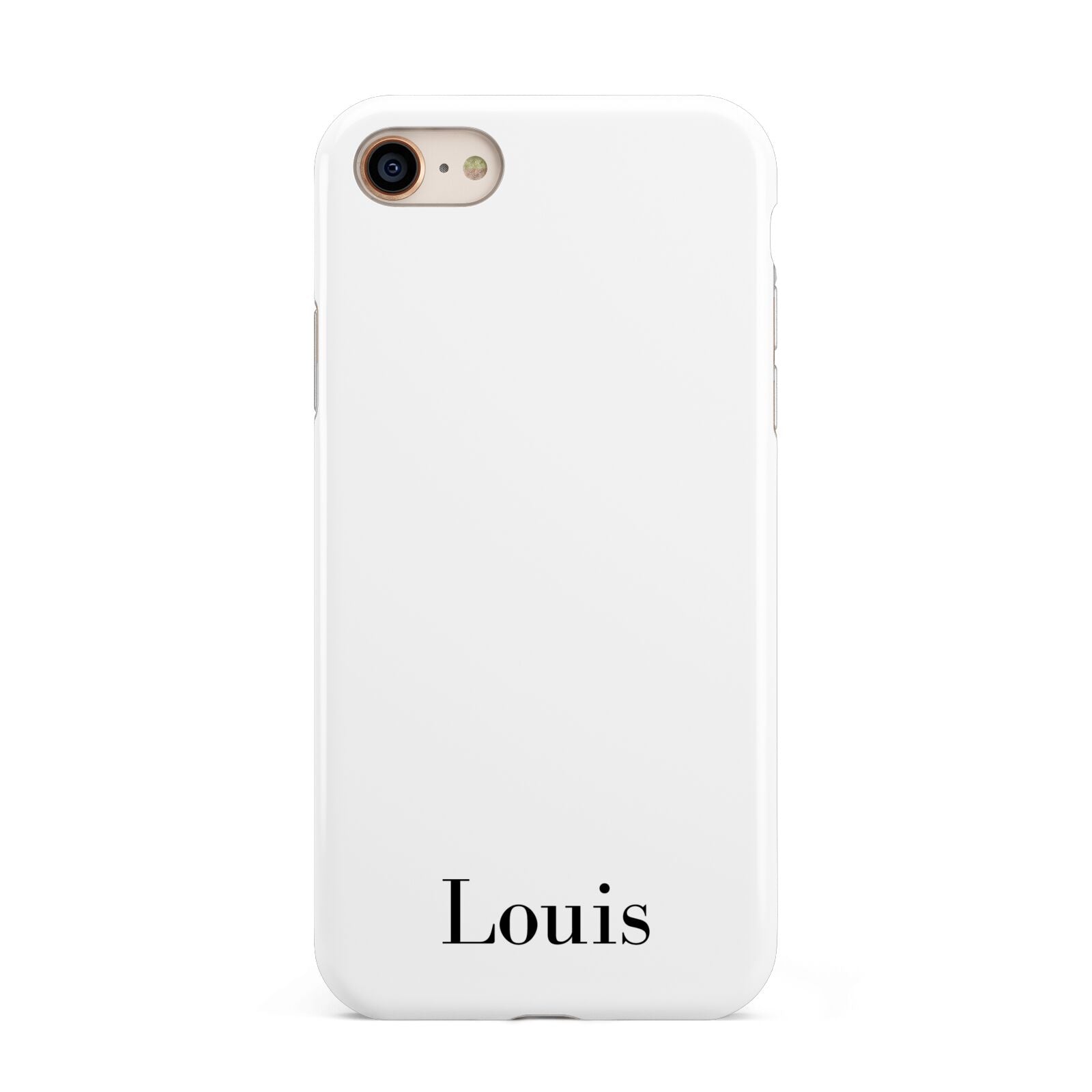 Name iPhone 8 3D Tough Case on Gold Phone