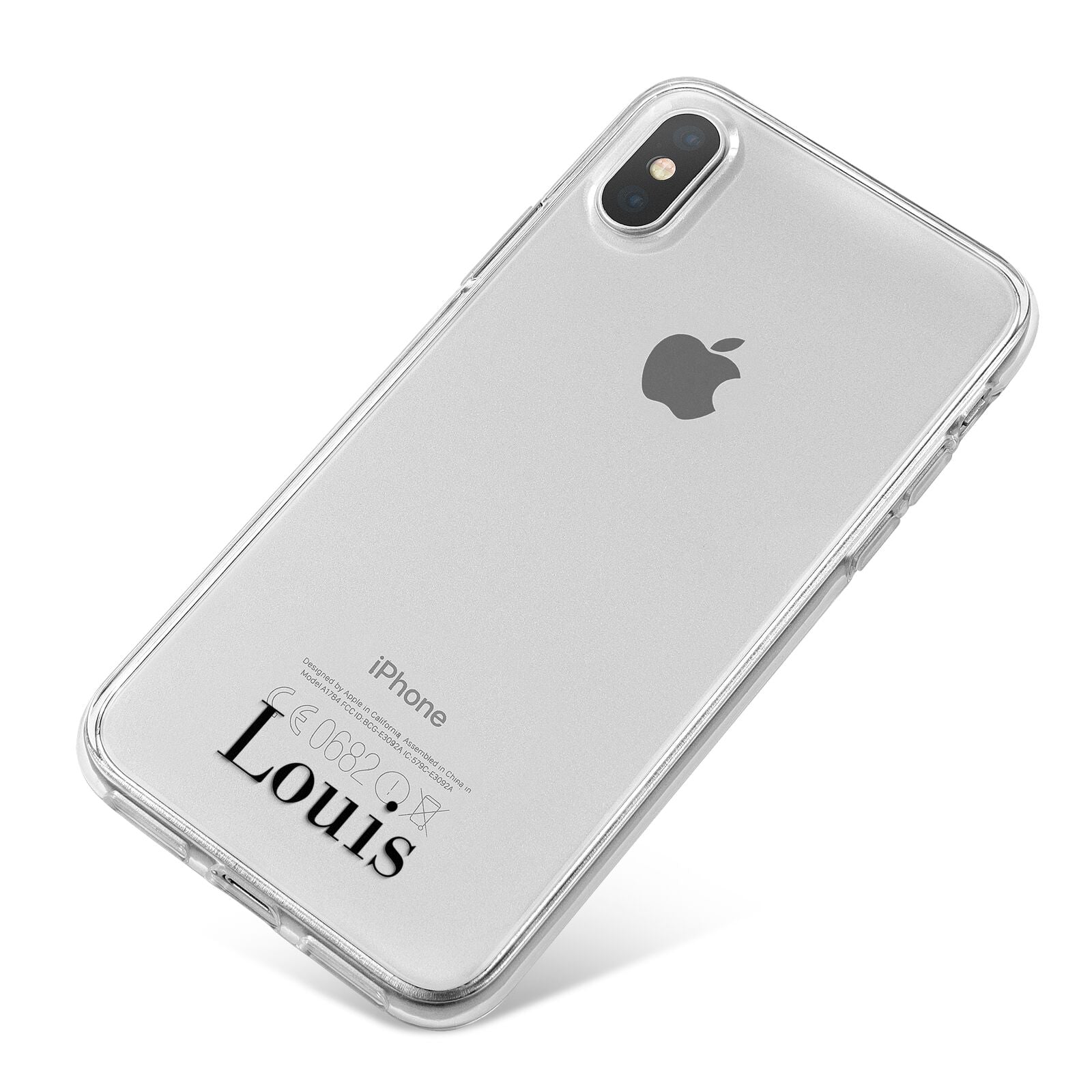 Name iPhone X Bumper Case on Silver iPhone