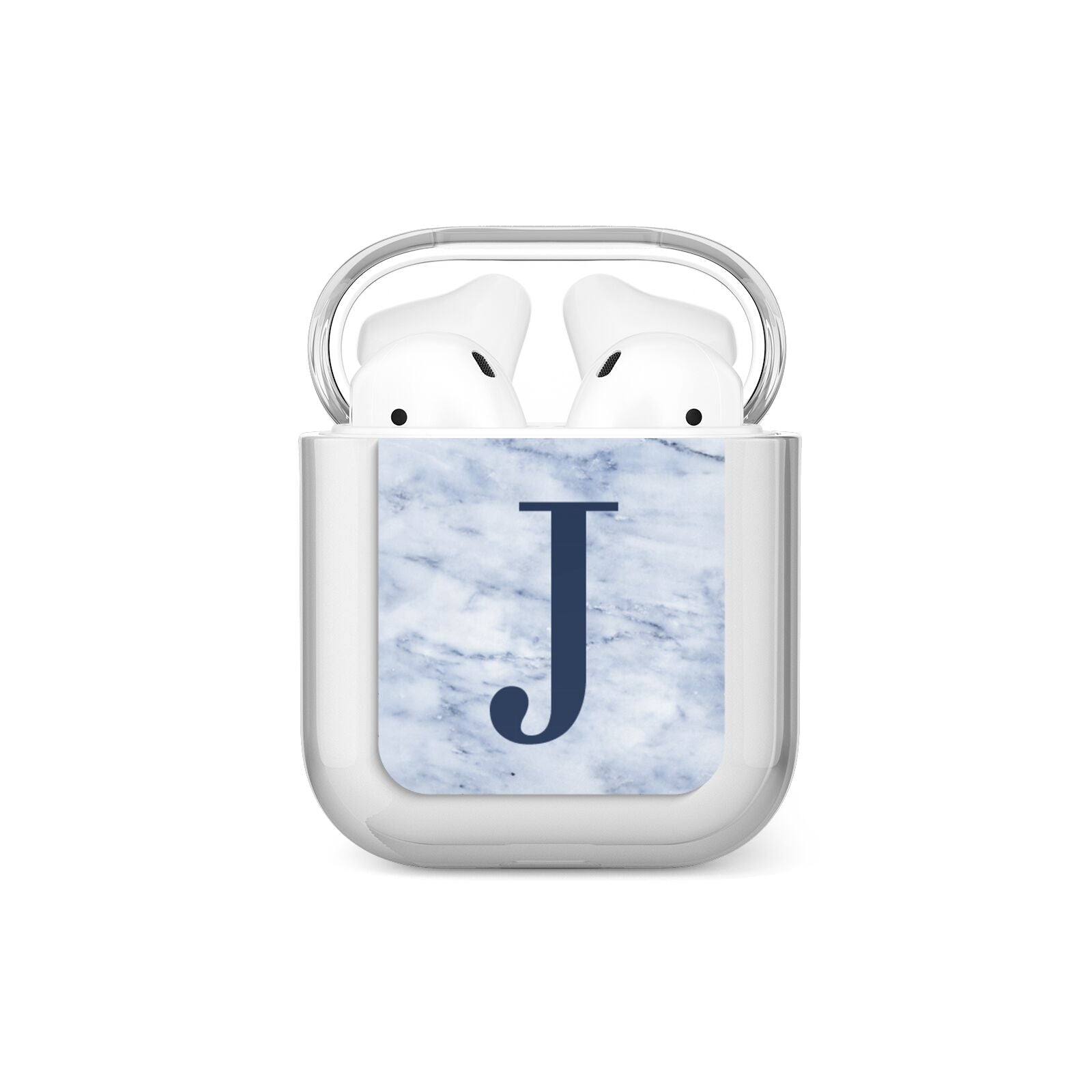 Navy Blue Single Initial AirPods Case