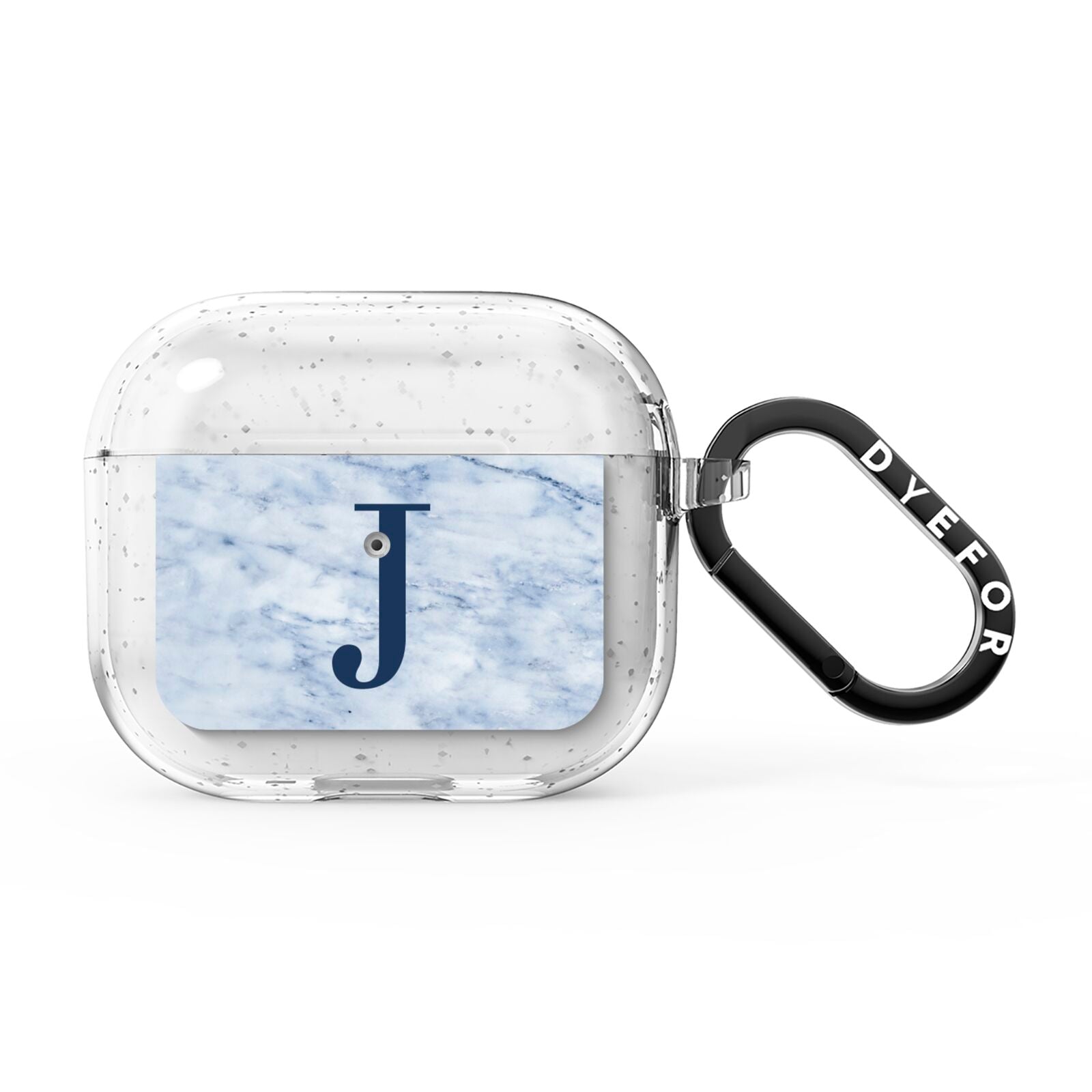 Navy Blue Single Initial AirPods Glitter Case 3rd Gen