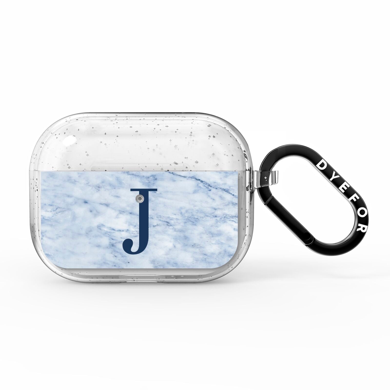 Navy Blue Single Initial AirPods Pro Glitter Case