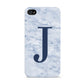 Navy Blue Single Initial Apple iPhone 4s Case