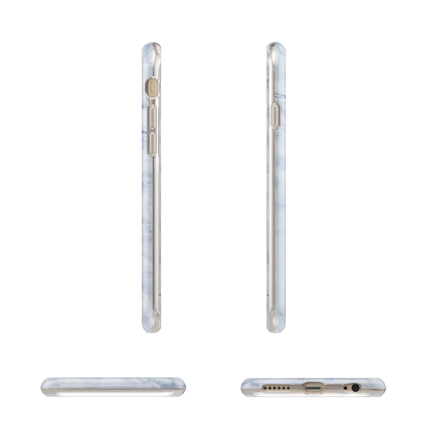 Navy Blue Single Initial Apple iPhone 6 3D Wrap Tough Case Alternative Image Angles