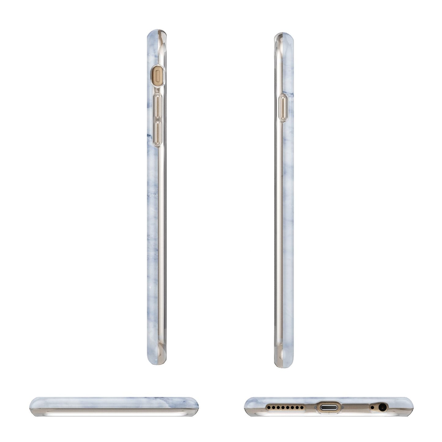 Navy Blue Single Initial Apple iPhone 6 Plus 3D Wrap Tough Case Alternative Image Angles