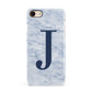 Navy Blue Single Initial Apple iPhone 7 8 3D Snap Case
