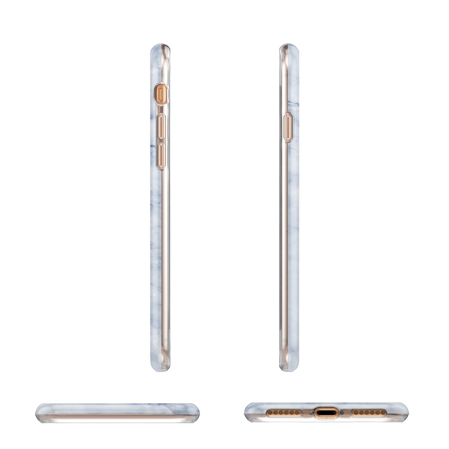 Navy Blue Single Initial Apple iPhone 7 8 3D Wrap Tough Case Alternative Image Angles