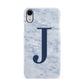 Navy Blue Single Initial Apple iPhone XR White 3D Snap Case