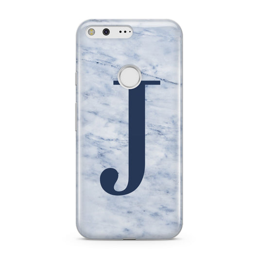 Navy Blue Single Initial Google Pixel Case