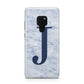Navy Blue Single Initial Huawei Mate 20 Phone Case