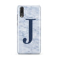 Navy Blue Single Initial Huawei P20 Phone Case
