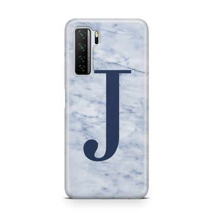 Navy Blue Single Initial Huawei P40 Lite 5G Phone Case