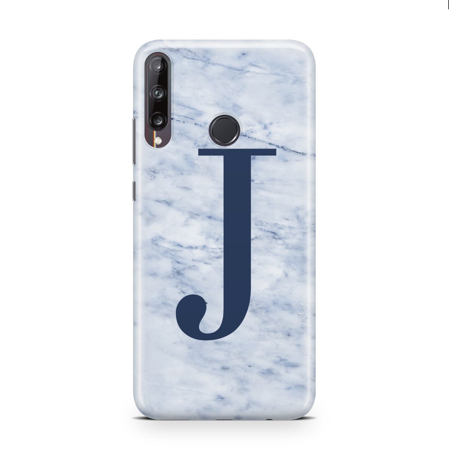 Navy Blue Single Initial Huawei P40 Lite E Phone Case