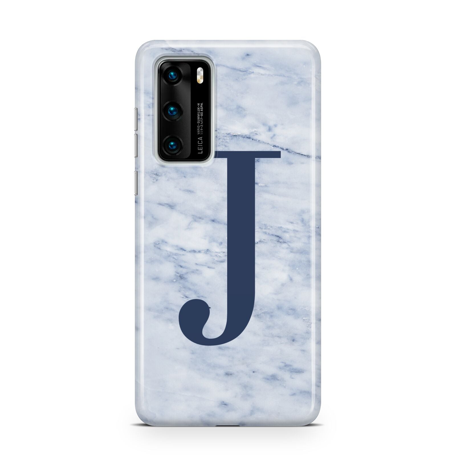 Navy Blue Single Initial Huawei P40 Phone Case