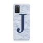 Navy Blue Single Initial Samsung A02s Case